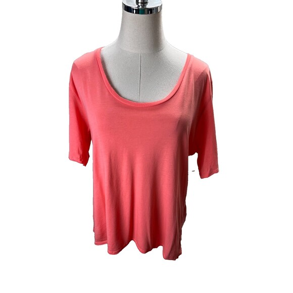 Future State Top Women's Size Medium Peach Pink Modal Cotton Blend Short Sleeve - Picture 1 of 6
